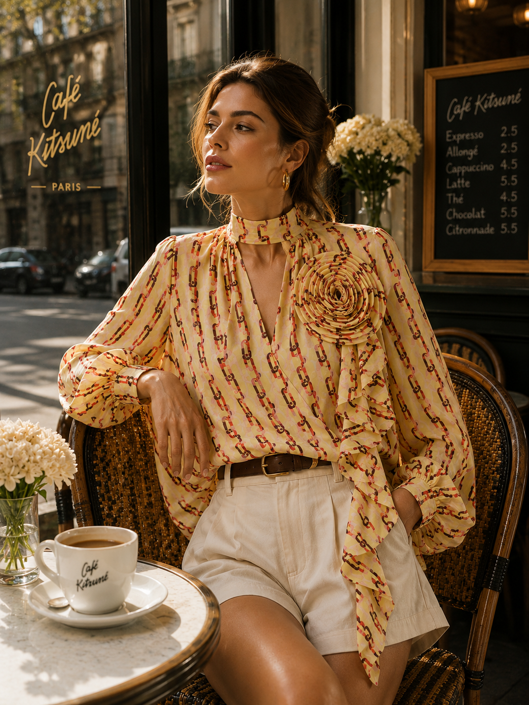 Statement-Bluse mit 3D-Blume 🌸
