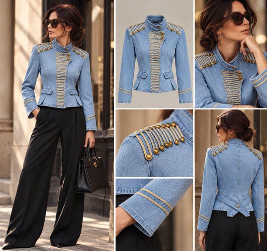 Hellblaue Officer-Jacke – LiliLoom Editorial
