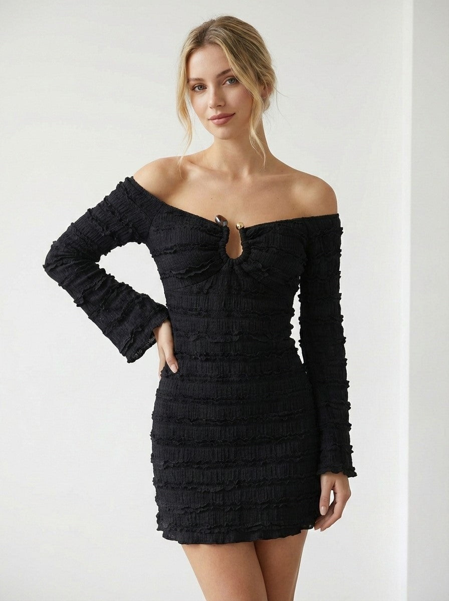 The Noire Bardot Dress